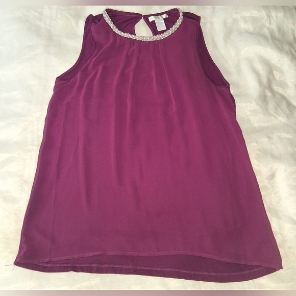 Design History Jewel-Trim Sleeveless Top in Wine - Picture 7 of 9